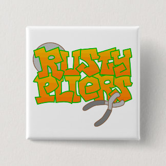 Badge Carré 5 Cm Pin rouillé