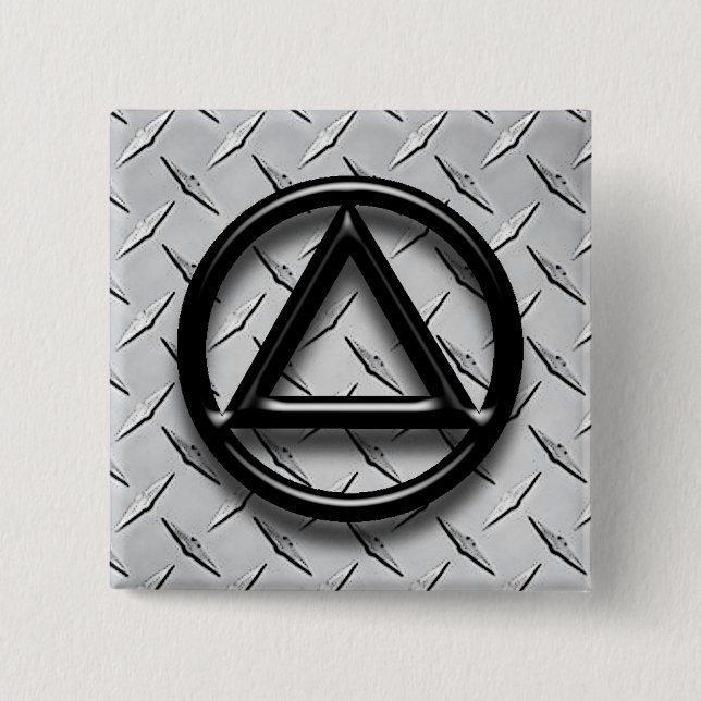 Badge Carré 5 Cm Pin sobre de bouton de sobriété de récupération (Devant)