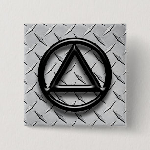 Badge Carré 5 Cm Pin sobre de bouton de sobriété de récupération