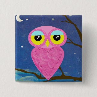 Badge Carré 5 Cm Pin tabou de carré de hibou du Japon