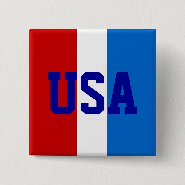 Badge Carré 5 Cm Pin USA (Devant)