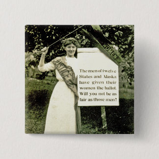 Badge Carré 5 Cm Pin vintage de suffragette