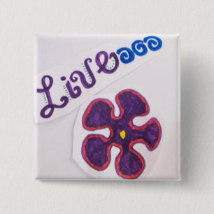 Badge Carré 5 Cm Pin vivant