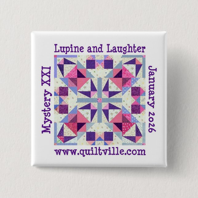 Badge Carré 5 Cm Pinback Button for Lupine and Laughter (Devant)