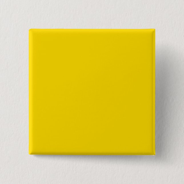 Badge Carré 5 Cm Pinback Carré couleur jaune (Devant)