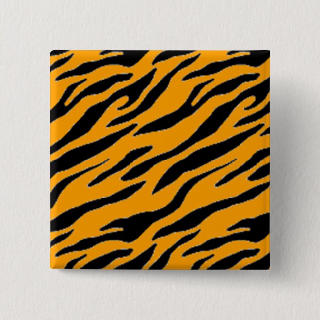 Badge Carré 5 Cm Pinceau d'impression Tigre (Devant)