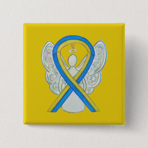 Badge Carré 5 Cm Pinceau personnalisé de sensibilisation au ruban b