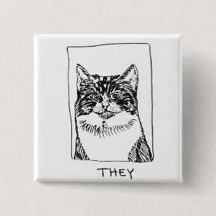 Badge Carré 5 Cm Pingle Pronoun