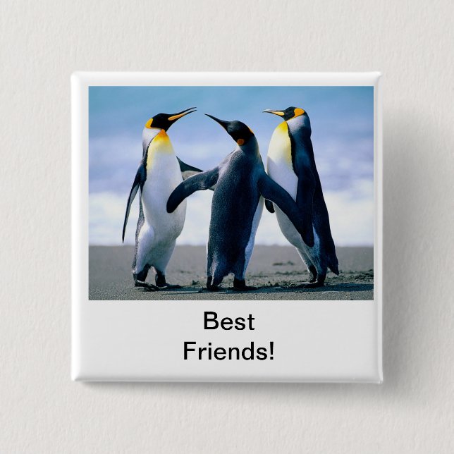 Badge Carré 5 Cm pingouin (Devant)