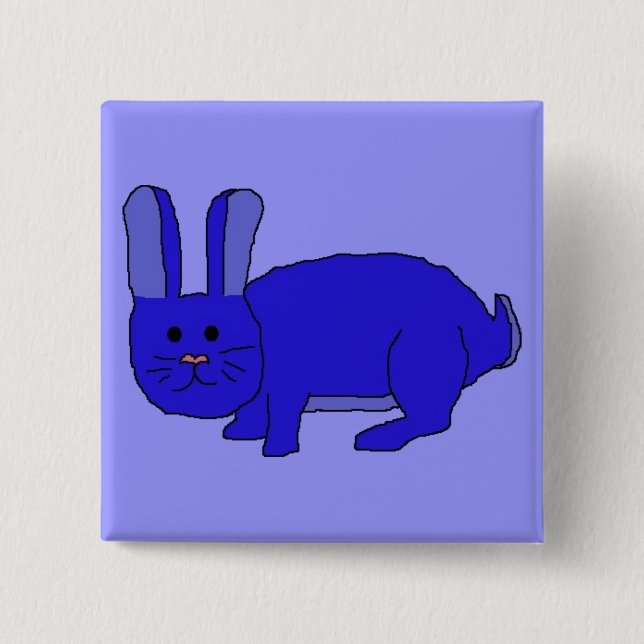 Badge Carré 5 Cm pin'Indigo Bunny (Devant)
