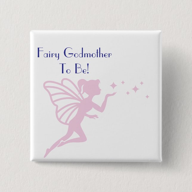 Badge Carré 5 Cm Pink Fairy Gomère pour être (Devant)