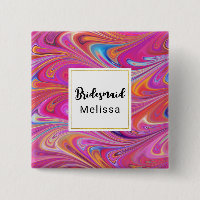 Pink Orange Swils Design Super Bridesmaid