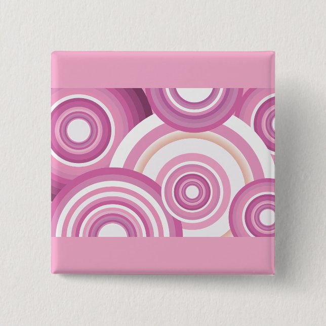 Badge Carré 5 Cm Pink Retro Circles Pattern (Devant)