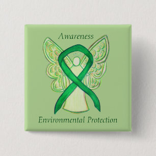 Badge Carré 5 Cm Pins à ruban pour la sensibilisation à la protecti