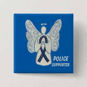 Badge Carré 5 Cm Pins à ruban pour le soutien de la police