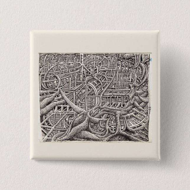 Badge Carré 5 Cm Pipescape, par Brian Benson (Devant)