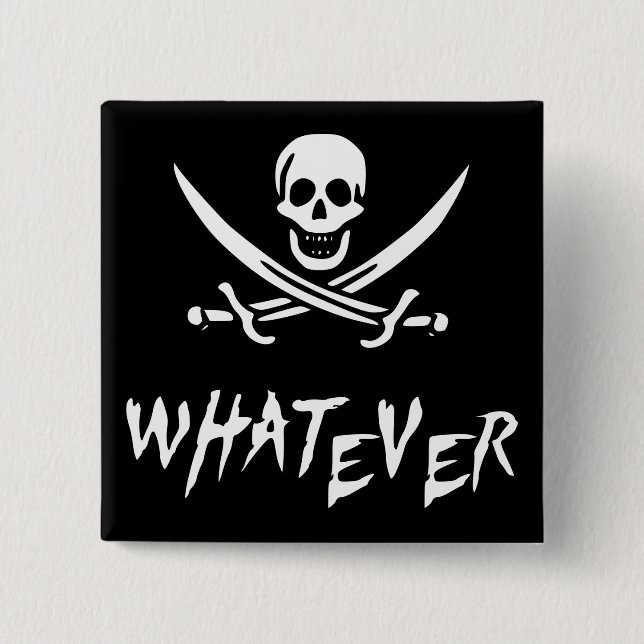Badge Carré 5 Cm Pirate "de Roger apathique" {Whitebeard} (Devant)