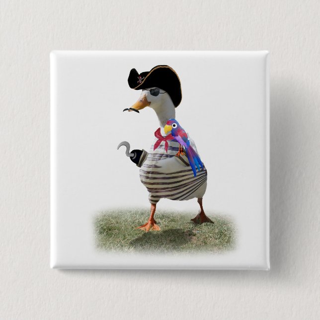 Badge Carré 5 Cm Pirate Duck (Devant)