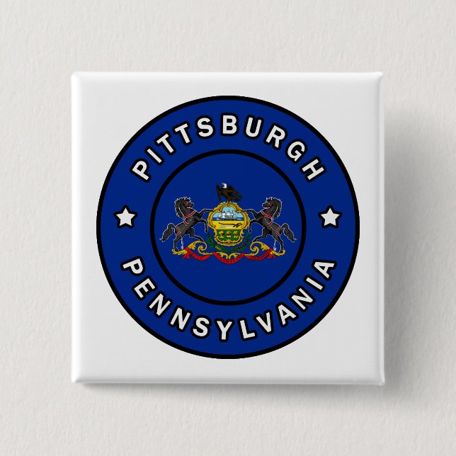 Badge Carré 5 Cm Pittsburgh Pennsylvanie (Devant)