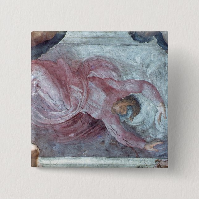 Badge Carré 5 Cm Plafond 2 de chapelle de Sistine (Devant)