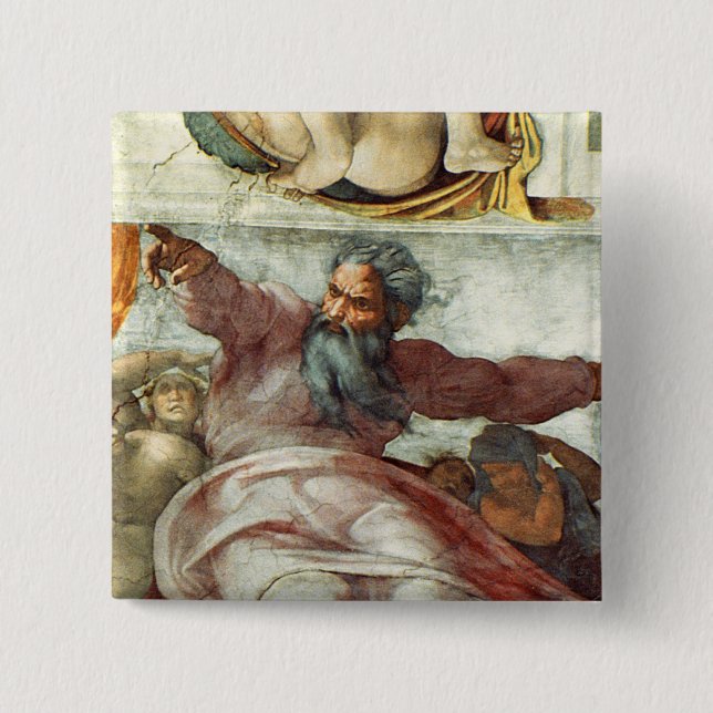 Badge Carré 5 Cm Plafond de chapelle de Sistine (Devant)