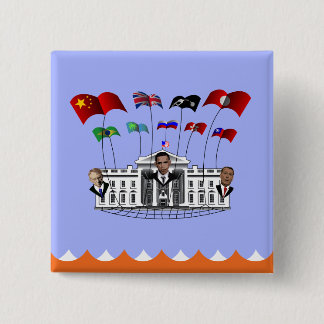 Badge Carré 5 Cm plafond de la dette Baleine en faillite - Bouton