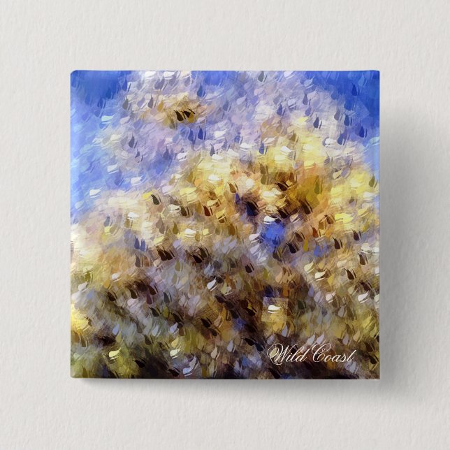 BADGE CARRÉ 5 CM PLAGE (Devant)