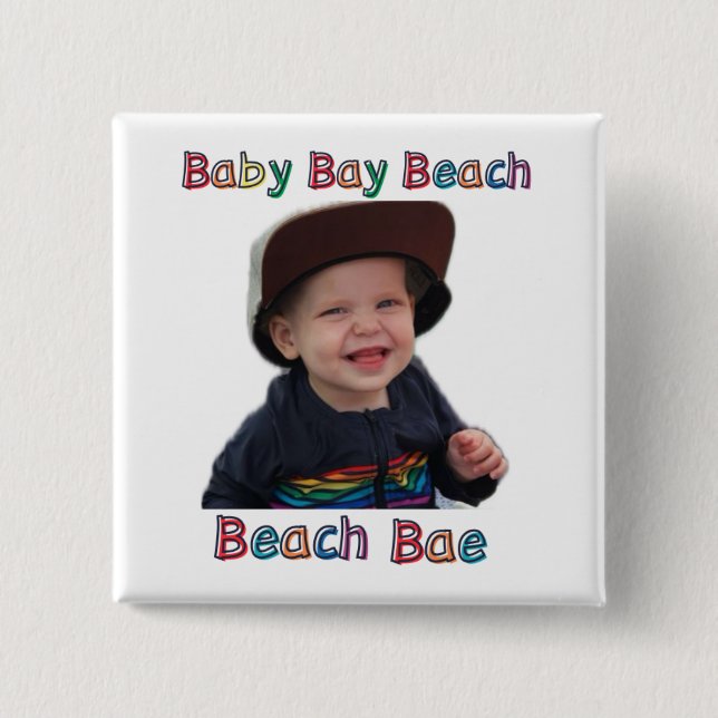 Badge Carré 5 Cm plage (Devant)