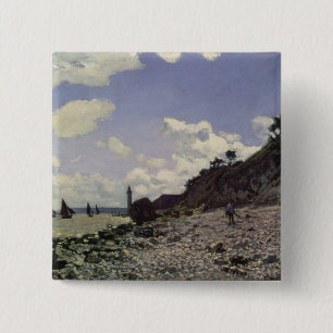 Badge Carré 5 Cm Plage de Claude Monet chez Honfleur, 1864
