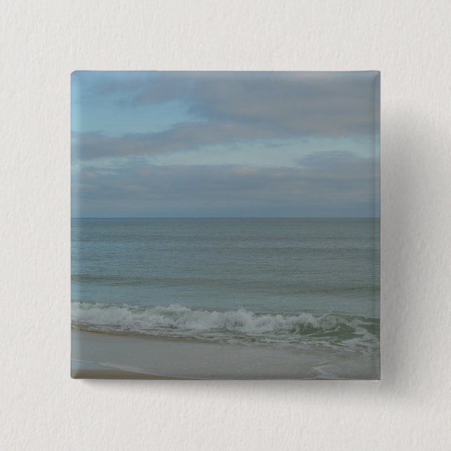 Badge Carré 5 Cm Plage du golfe du Mexique (Devant)