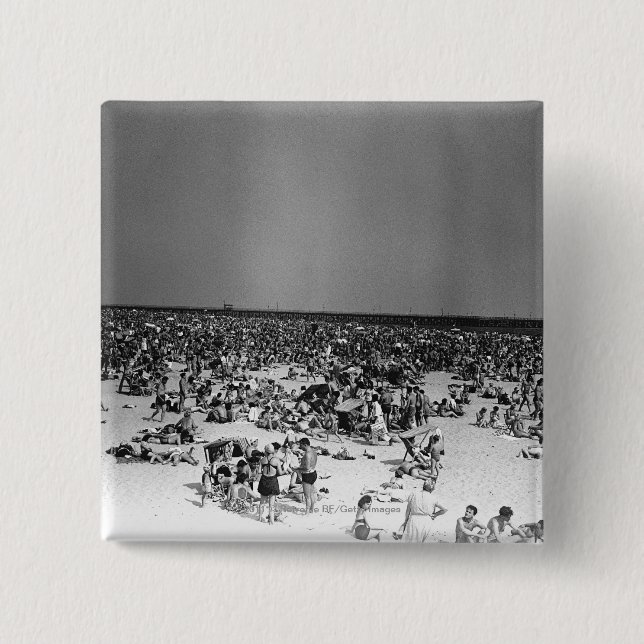 Badge Carré 5 Cm Plage serrée (Devant)