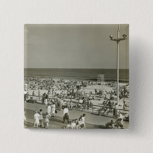 Badge Carré 5 Cm Plage serrée (Devant)