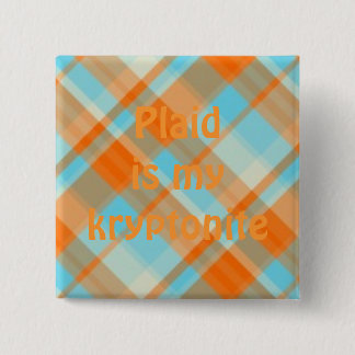 Badge Carré 5 Cm plaid022, plaid est mon kryptonite