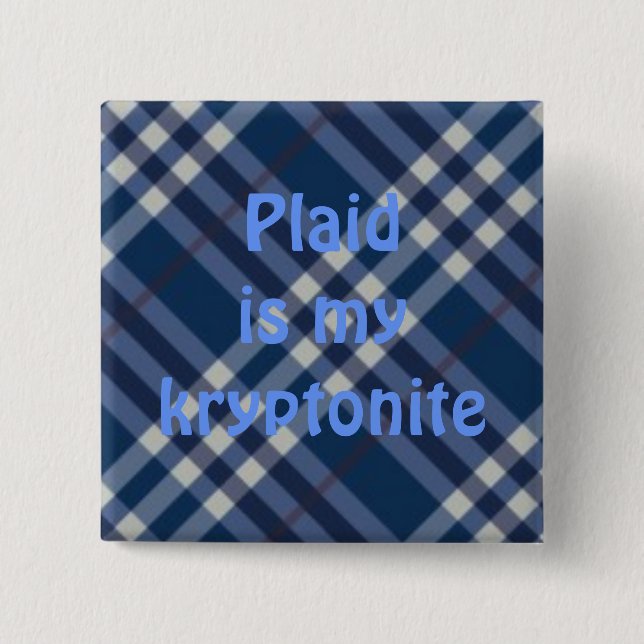 Badge Carré 5 Cm plaid03, plaid est mykryptonite (Devant)