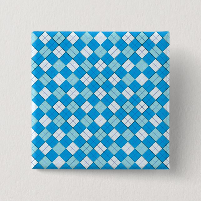 Badge Carré 5 Cm Plaid bleu (Devant)