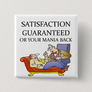 Badge Carré 5 Cm Plaisanterie de PSYCHOLOGIE