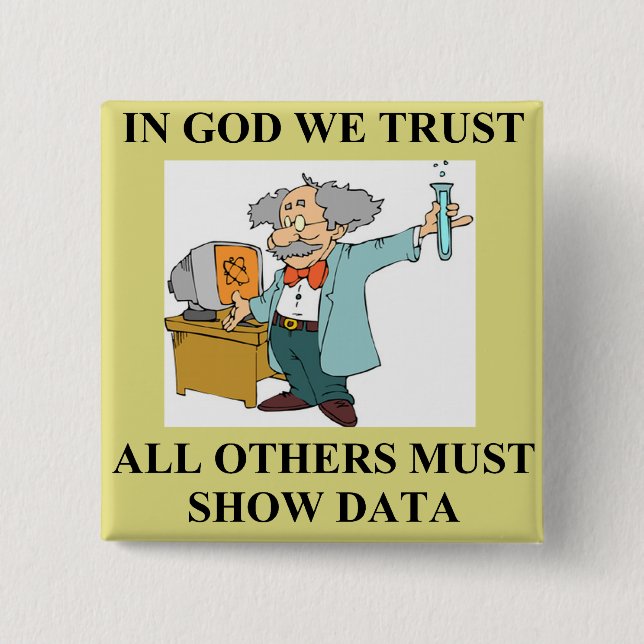 Badge Carré 5 Cm plaisanterie drôle de la science (Devant)