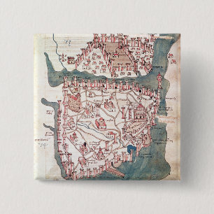 Badge Carré 5 Cm Plan de Constantinople