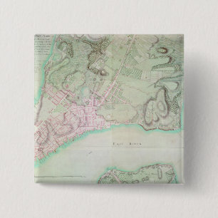 Badge Carré 5 Cm Plan de New York, 1776