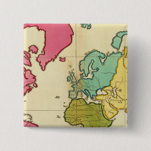 Badge Carré 5 Cm Plan du monde (Devant)