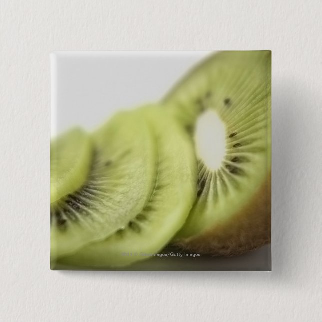 Badge Carré 5 Cm Plan rapproché des tranches de kiwi (Devant)