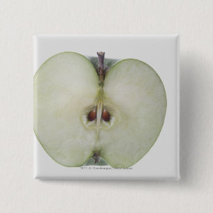 Badge Carré 5 Cm Plan rapproché d'une pomme coupée en tranches de