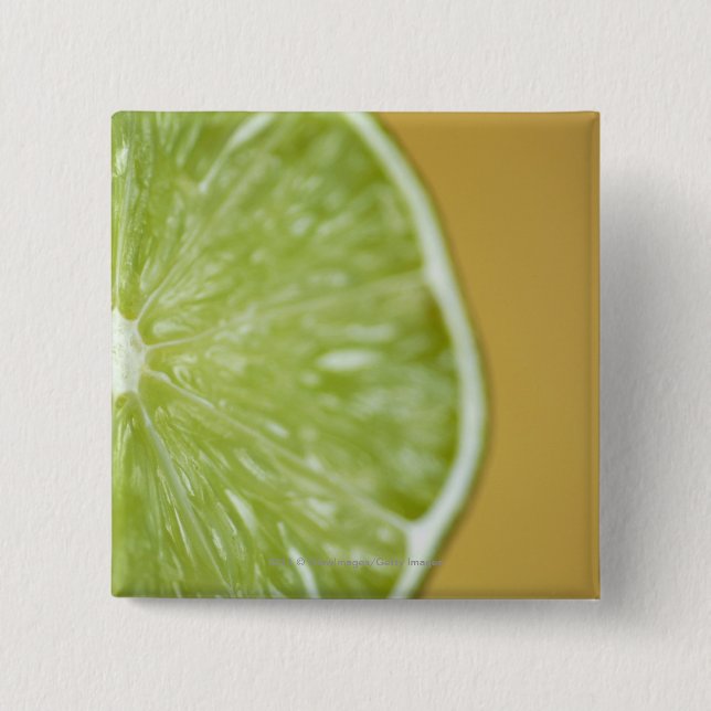 Badge Carré 5 Cm Plan rapproché d'une tranche de citron (Devant)