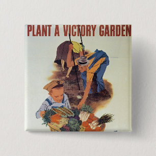 Badge Carré 5 Cm Plante a Victory Garden