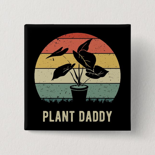 Badge Carré 5 Cm Plante Daddy IV (Devant)