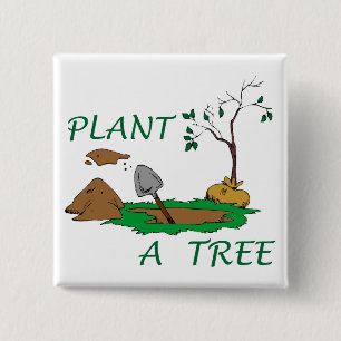 Badge Carré 5 Cm Plante d'un arbre