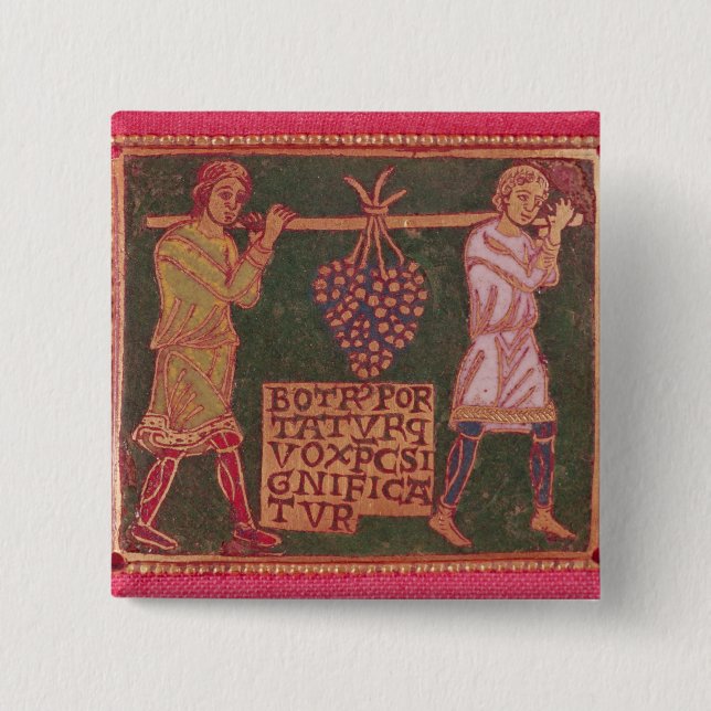 Badge Carré 5 Cm Plaque d'une croix (Devant)