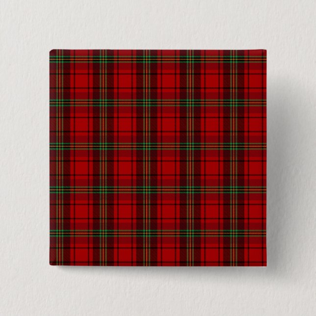 Badge Carré 5 Cm Plaques douillettes rouge noir vert (Devant)