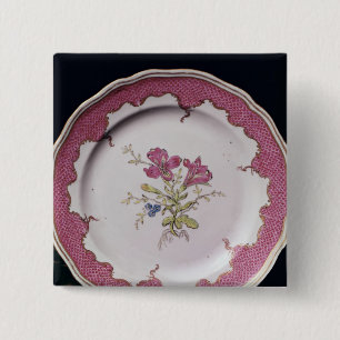 Badge Carré 5 Cm Plat avec la conception botanique