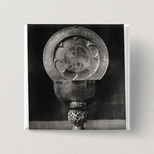 Badge Carré 5 Cm Plat de calice et d'eucharistie (Devant)